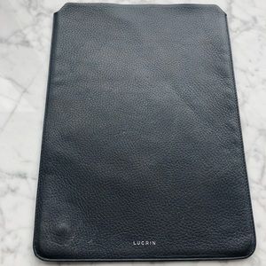 Luxury Leather MacBook Sleeve - 12” Navy